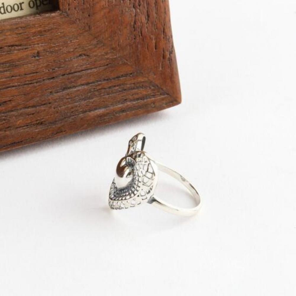 New Arrivals Open Run Heart Ring Cutout Kitsch Street Silver Ring