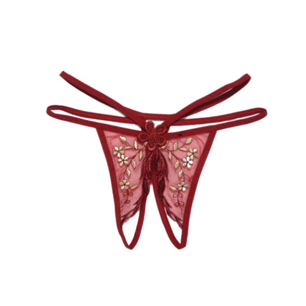 Thin Belt Lace Flower Panties Transaprent Traceless Briefs Fashion Women Mesh Thong  Underwear