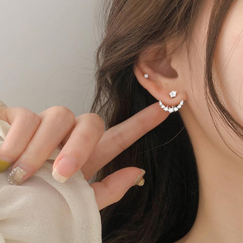 

Серьги с подвесками в форме дуги с блестками и бриллиантами Серьги с холодным ветром