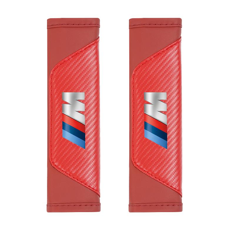 2xCar Seat Belt Shoulder Cushion Protective Cover Keychain Accessories For BMW X1 X2 X3 X5 X4 X6 X7 iX3 F20 F10 F07 E70 E46 E90 ZCHJ4