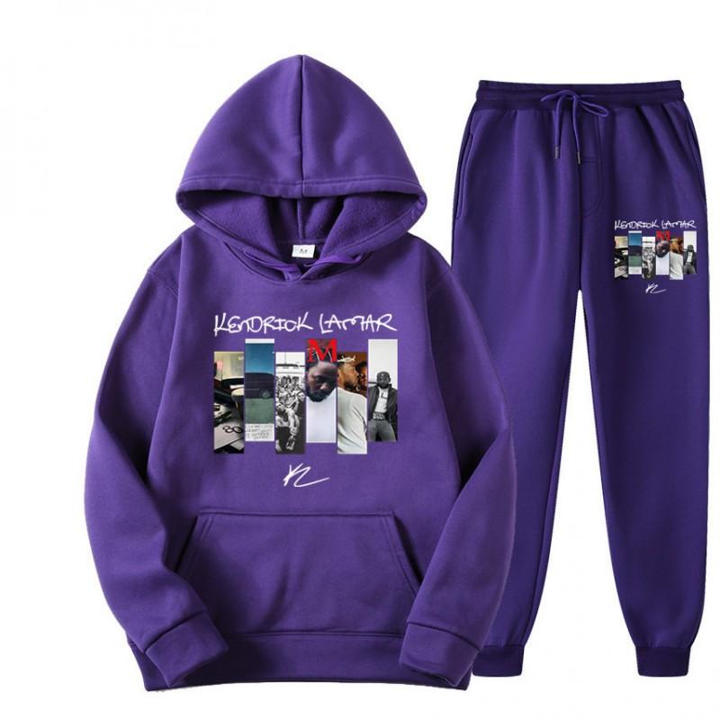 Kendrick Lamar Hoodie Set Unisex Long Sleeve Fleece Tracksuit Winter Casual Wear
