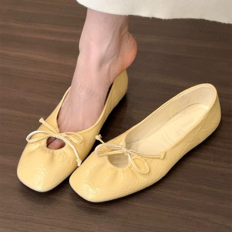 Women's Flats Spring Autumn Bow Knot Luxury Outdoor Casual Shoes Lightweight Comfortable Non Slip Soft Sole Single Shoes