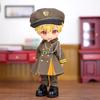 Obitsu 11 OB11 Size Costume Obitsu Doll 11cm Body Military Uniform One Piece Hat Noble Retro Cosplay 4 Piece Set [ISHR] (Brown)