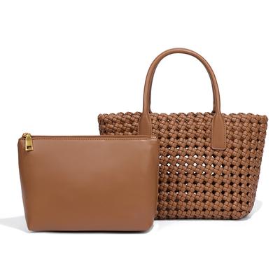 Vegetable Basket Women's Bag, Hand-woven Bag, Windmill Knot Handbag, Fashionable and Versatile Mother and Child Tote Bag