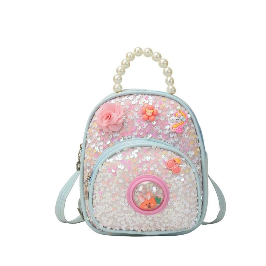 Fashionable Kids School Bag With Floral Elements And Adjustable Air Cushion Straps