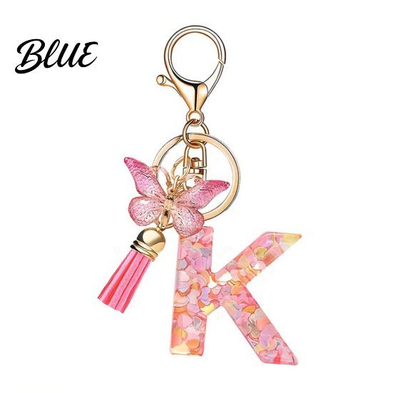 Gift Keychain Pendant Pink Series Pendant Sequins Heart Initial Letter Charm Key Chain