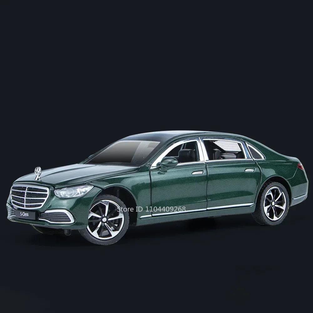 1:24 300SL S400L Car Model Toy Sound Light Pull Back Doors Opened Alloy Diecast Vehicles Models Ornaments Gifts for Kids