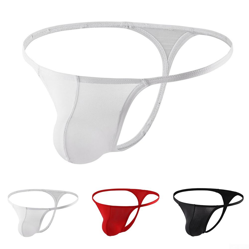 Regular Length Ice Silk Underwear Low Waist Thongs Men Sexy Briefs