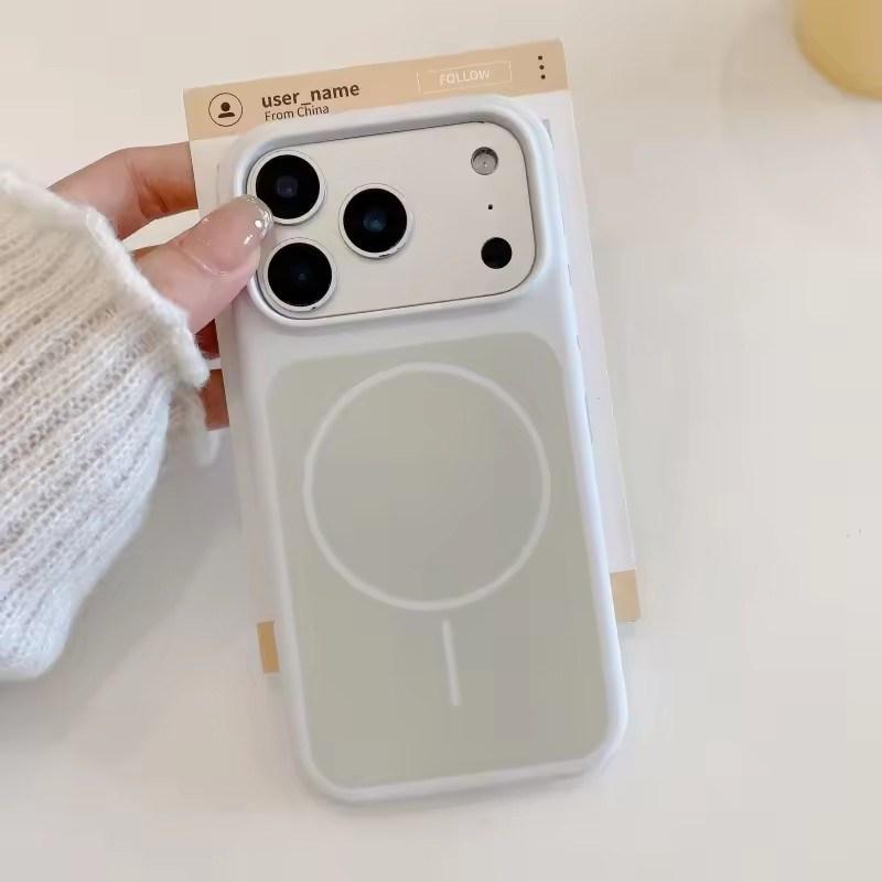 

Luxury Silicone Two Tone Candy for Magsafe Case for iPhone 17 Air 16 15 14 13 Pro Max Plus Magnetic Wireless Charging Bumper Bright Color Soft Cover iPhone 13 белый