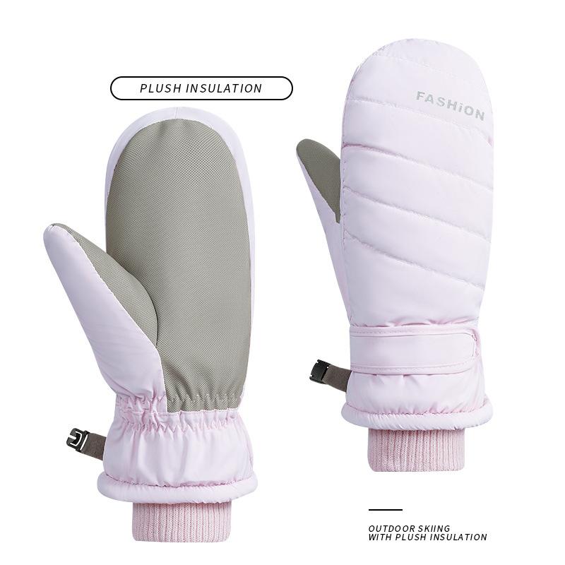 Winter Warm Ski Gloves Waterproof Anti Slip Windproof Thermal Fleece Lining Snow Gloves for Outdoor Sports Anti-skid Mittens