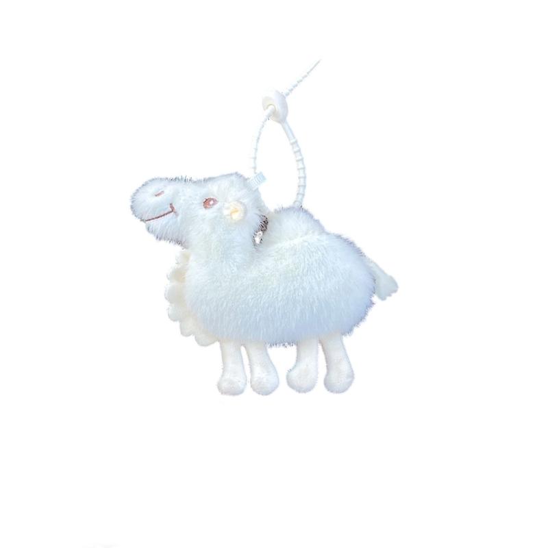 

Practical Plush Camels Keychain Soft Bag Hanging Pendant Plush Texture Creative Present for Children Adults Souvenir білий