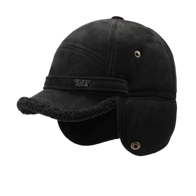 Autumn Winter Warm Bomber Hat Men's Father Outdoor Thick Middle-Aged and Elderly Velvet Hat Ear Protection Hat