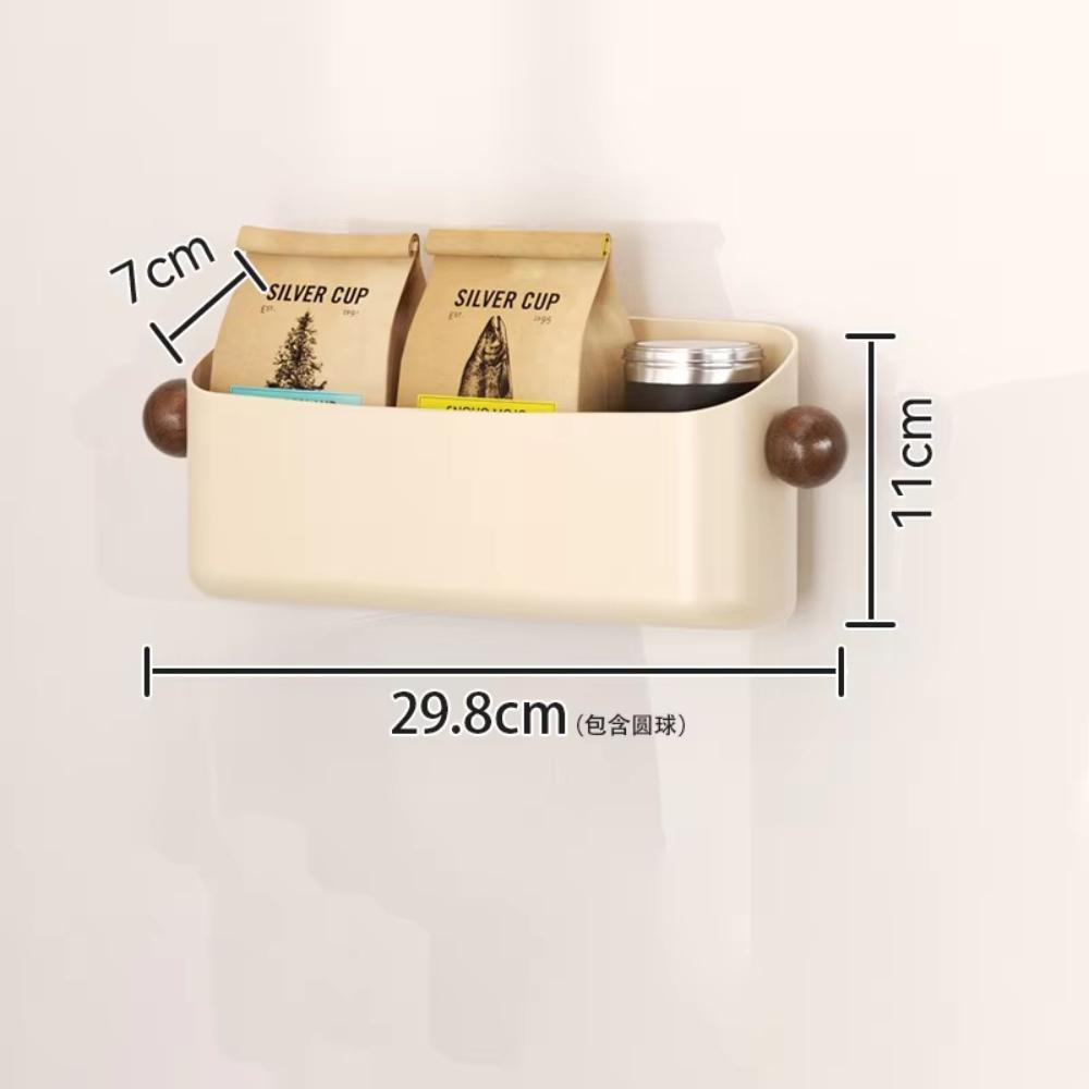 Magnetic Refrigerator Shelf Side Storage Box No-Drill Wall-Mounted Kitchen Utensils Sundries Wrap Storage Tool Cream Style