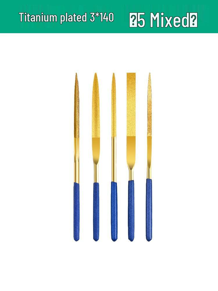 Diamantfeilen mit Titanbeschichtung, Legierungsraspel-Set für Metall- & Jadeschleifen