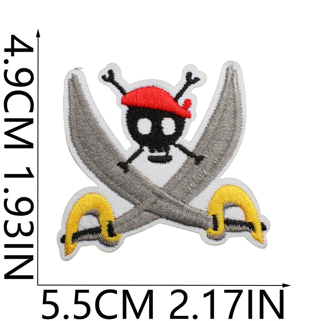 Pirate Embroidery Cloth Sticker Treasure Map Computer Embroidery Label Children'S Team Decoration Pirate Ship Octopus Patch Patch