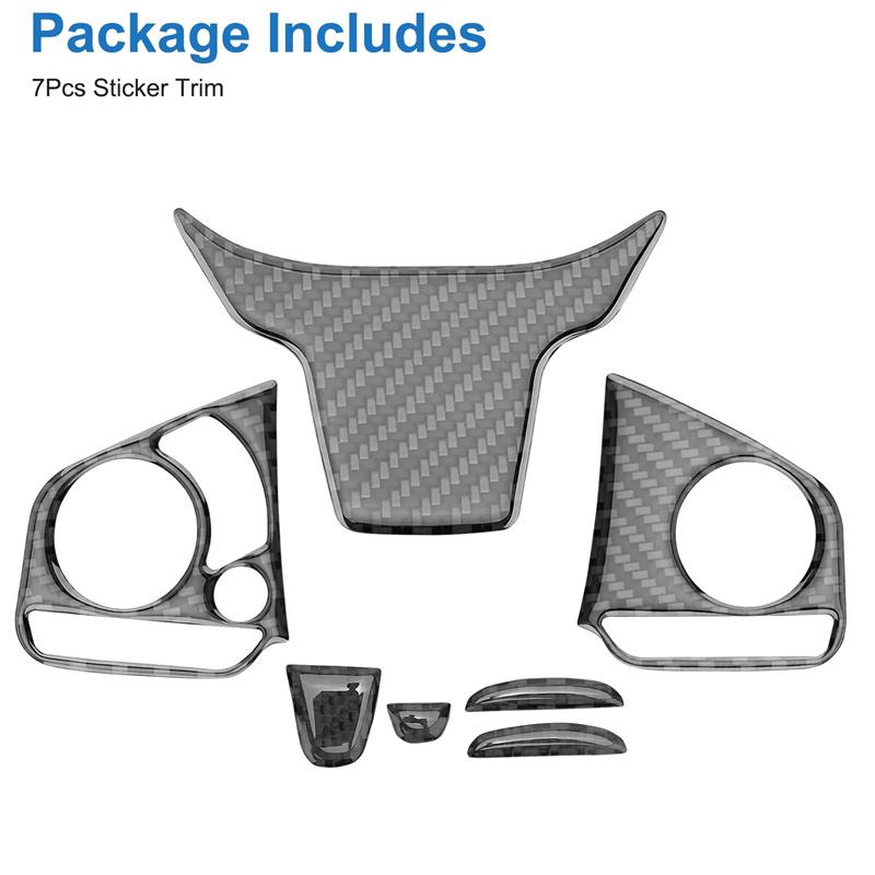 Carbon Fiber Steering Wheel Button Switch Panel Trim Cover Car Decoration Accessories For Honda Civic 10Th Fc/Fk 2016-2019