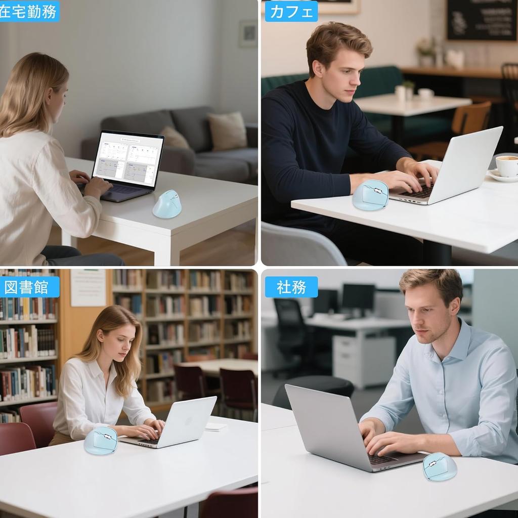 Ergonomic 2.4G Wireless Mouse, Vertical Design, Quiet Operation, 3-Level DPI Switching, USB Receiver Included, Durable, Right-Handed, Compatible with