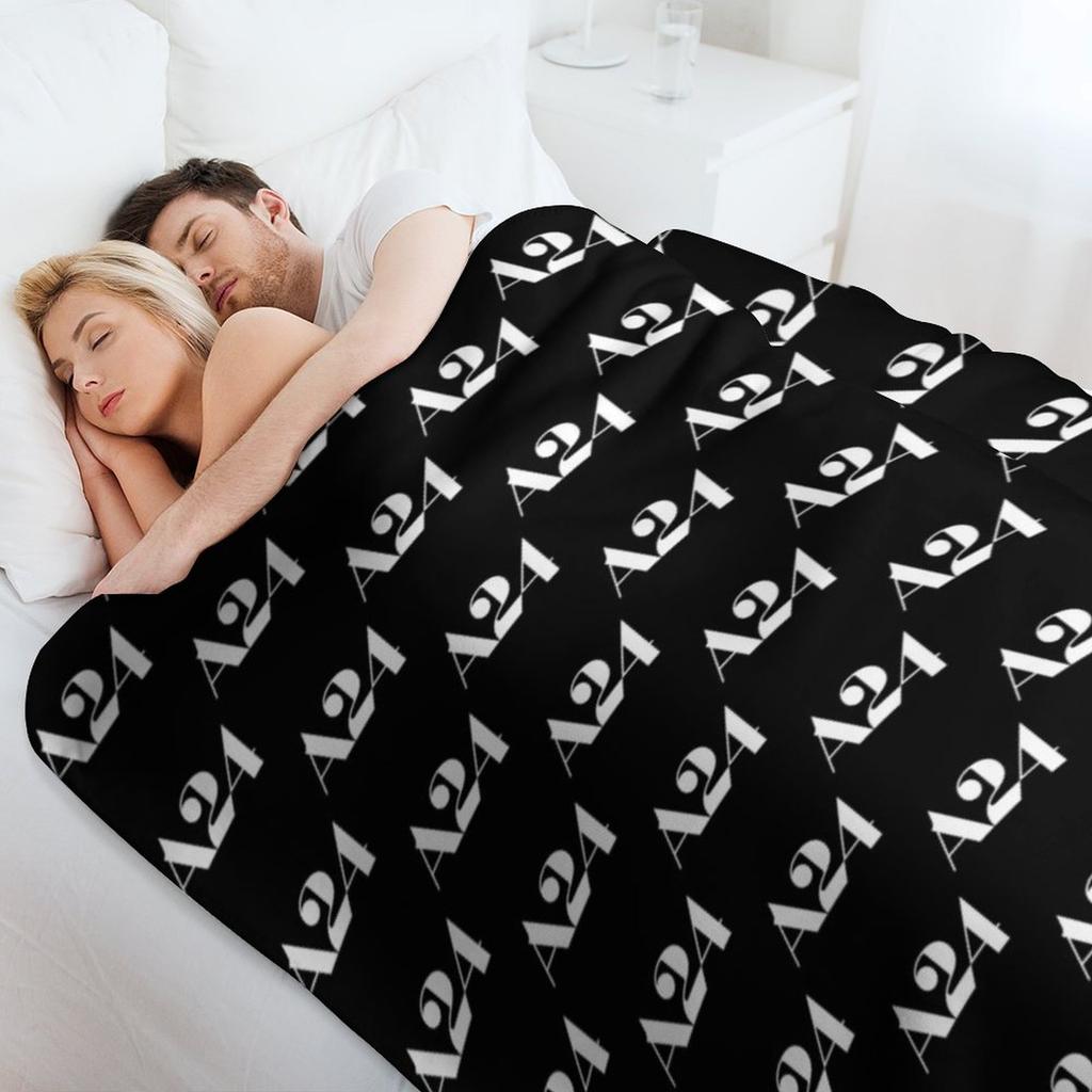 A24 Logo (White) Throw Blanket Soft Sherpa Fleece Warm Blanket for Winter