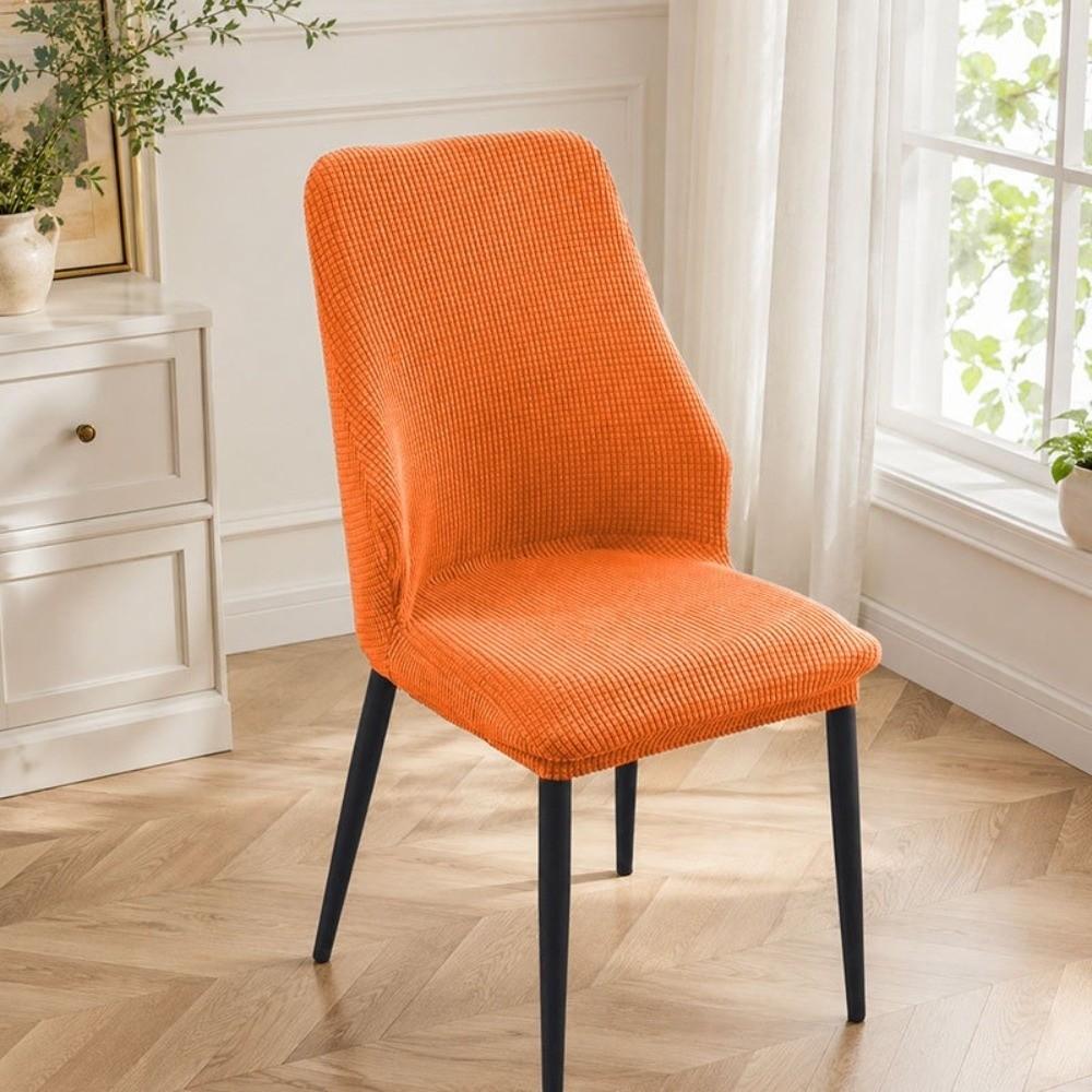 Curved Dining Chair Cover High-elastic Stool Slipcover Backrest Protector for Home Decoration