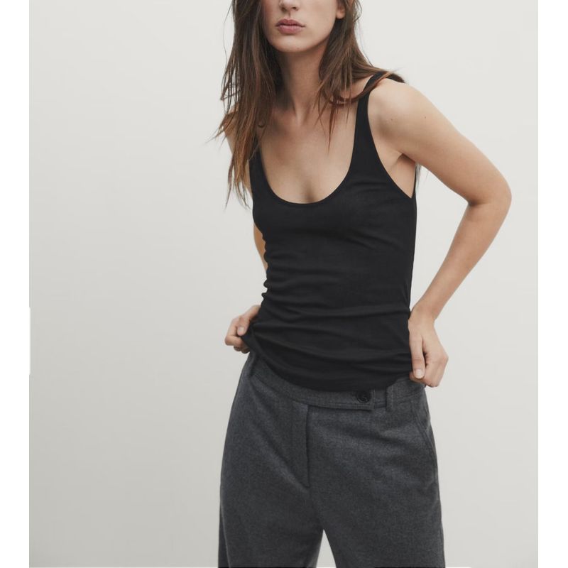 MD Spring New Women's Clothing Elegant Versatile Basic U-Collar Tank Top Sleeveless T-shirt Tops 6202755