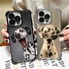 Dalmatian Cute Dog Plating Phone Case For Iphone 16 17 Pro Max Air 16E 14 15 Plus 12 13 Mini Anti-Fall Airabag Cover