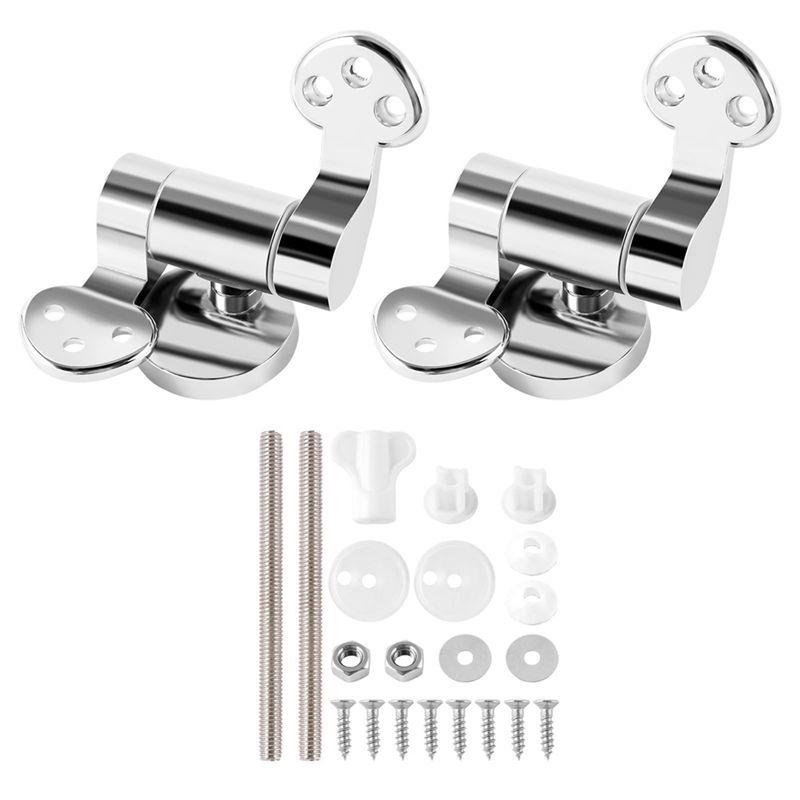 AEE4-Toilet Seat Hinge 1Pair Replacement Stainless Steel Hinges For All Toilet Seat Cover Lid Soft Close Toilet Seat Fittings серебряный