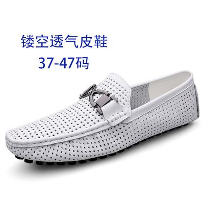 Sommer Lederschuhe Herren atmungsaktiv dünn weichsohlig weiches Leder Herren Sandalen hohle Löcher lässige Doudou Schuhe 6633