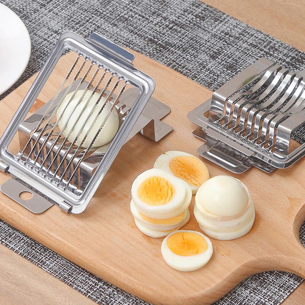 Egg Cutter Stainless Steel Wire Egg Slicer Portable for Hard Boiled Eggs Home Kitchen