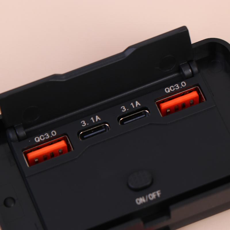 Dual Pd Dual Qc 3.0 Usb Car Charger 12V Rv Usb Outlet Panel Fast Charge Socket With Switch Voltmeter For Boat Motorcycle