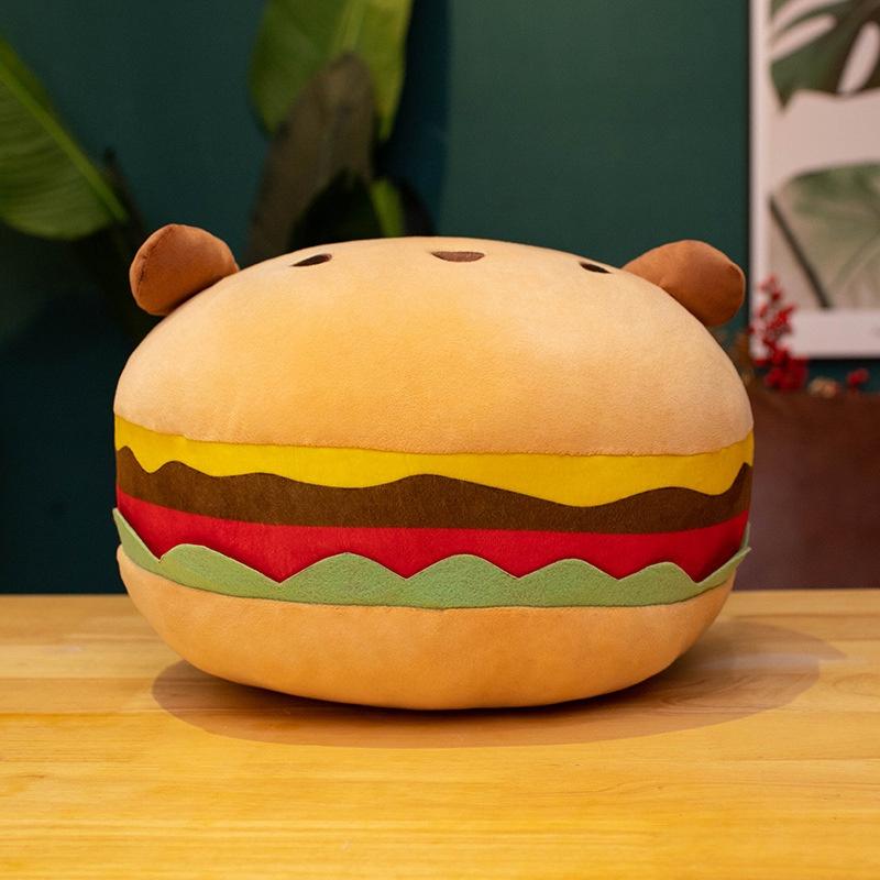 Soft And Cozy Pp Cotton Stuffed Hamburger Dog Nap Pillow Plush Toy