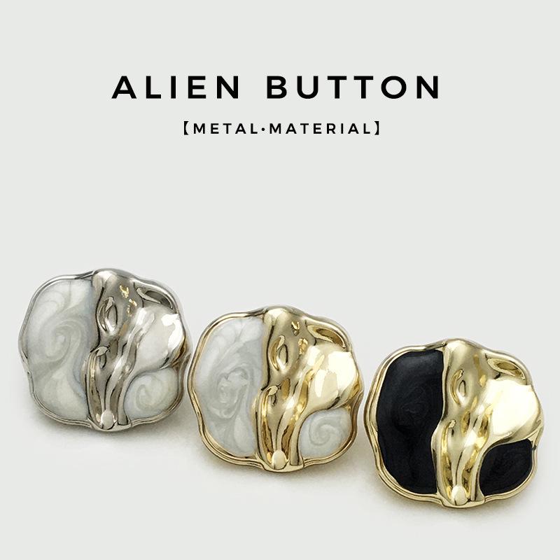 10 Piezas Botones de Chaqueta de Color de Moda con Forma Especial Botones Irregulares de Metal para Abrigo Suéter Botón de Costura DIY con Caña