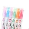 6 Pieces Curve Line Highlighter Pen Different Colors Mild Identification Marker Stationery