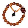 DIY Peach Wood Buddhist Beads Rosary Bracelet for Wealth and Prosperity - Gourd Charm Retro Style Unisex Jewelry