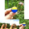 Eye-catching Ukraine Flag Button Badge Brooch For Accessories