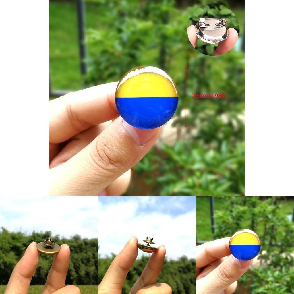 Eye-catching Ukraine Flag Button Badge Brooch For Accessories