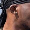 Vnox Viking Compass Zircon Stud Earrings, Copper Metal White Gold Plated Spiral Ear Post, Simple Jewelry Gift for Men Boys Him