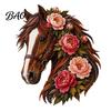 Artistic Fabric Applique Set Floral Horse Patchwork Kit, DIY Diy Kit Sewing for Adults, Handmade Wall Decor Decorative Collage