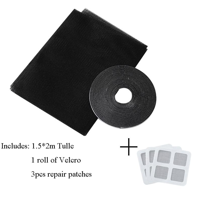 Anti Fly Mosquito Net Self-Adhesive Polyester Mosquito Insect Bug Tear Resistance Home Room Kitchen Curtains Mesh for Window Use