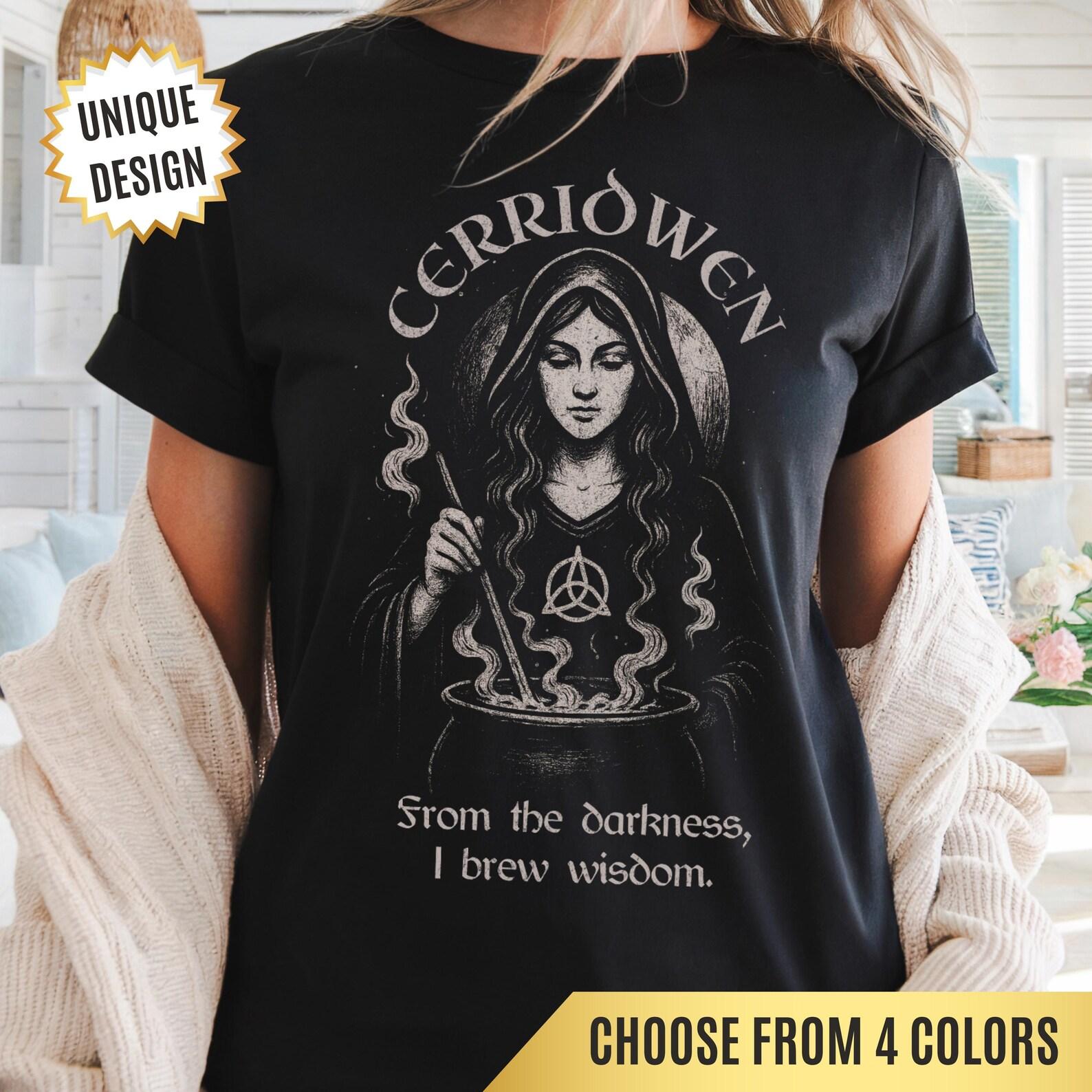 Cerridwen Celtic Goddess T-Shirt Pagan Witchcore Tee Welsh Mythology Shirt | Gift for Witches, Druids & Spiritual Women, Wiccan Fashion S