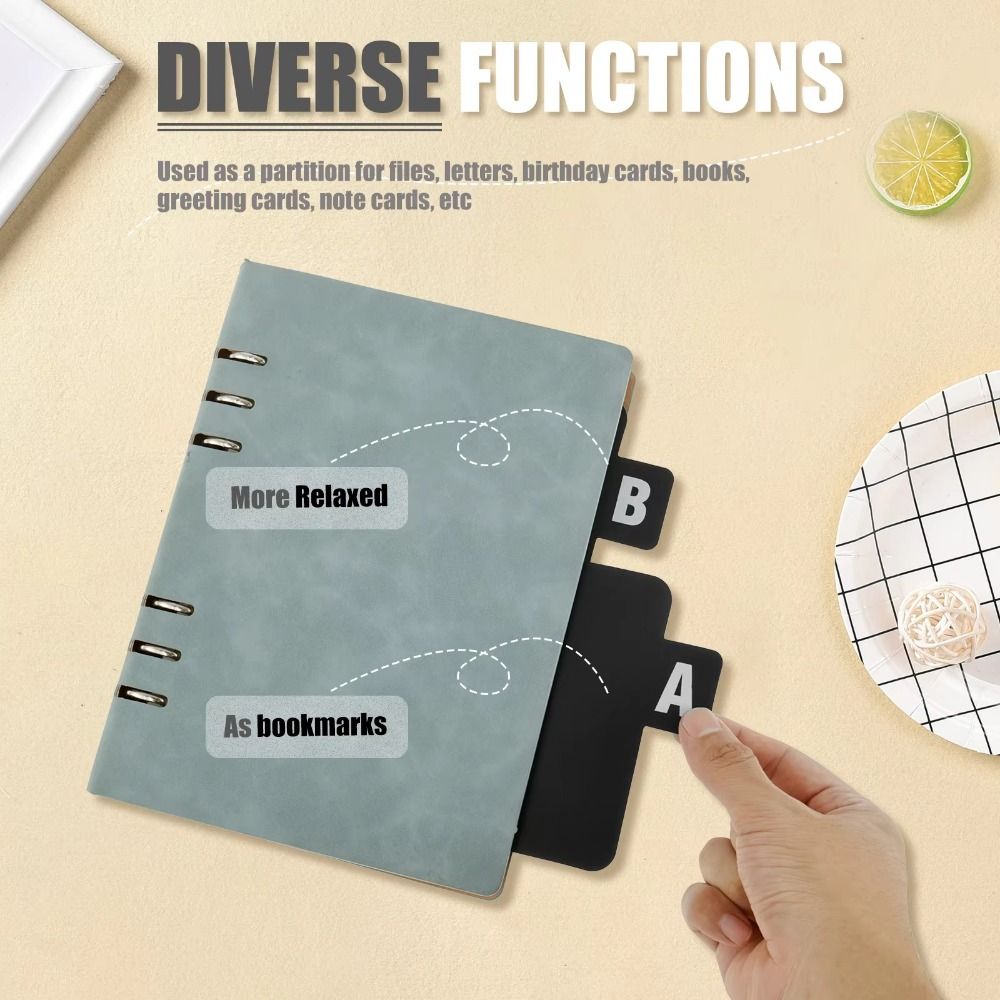 Record Dividers Bookmark Pen Clip A-Z Alphabetical Record Organizer Notebook Marker Stationery