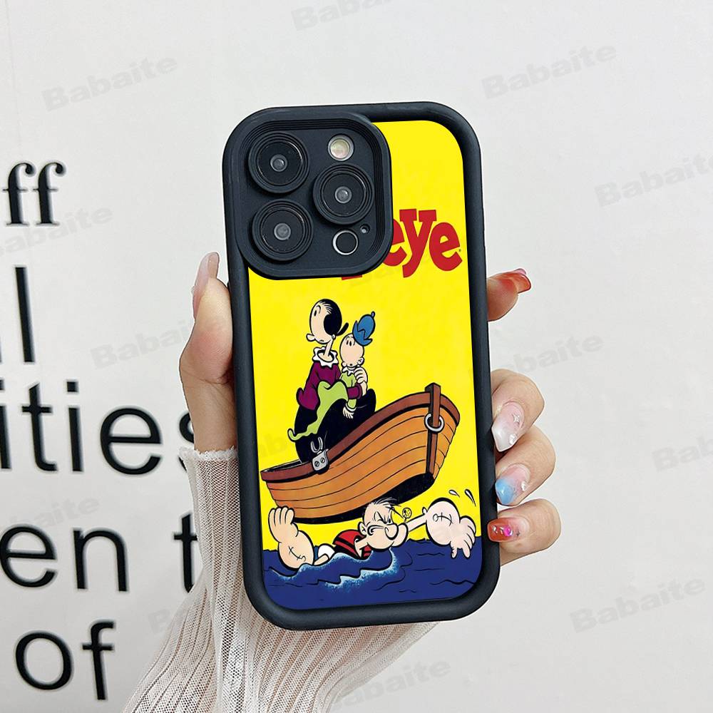Klassische P-Popeye Comics Animation Handyhülle Für IPhone 17 16 15 14 13 12 11 Air Plus Pro Max Weiche Rückabdeckung