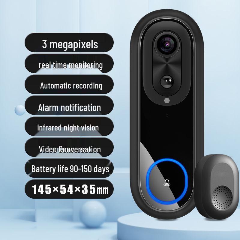 Intelligente WLAN-Video-Türklingel mit Fern-Intercom und kabelloser Katzenaugen-Überwachung
