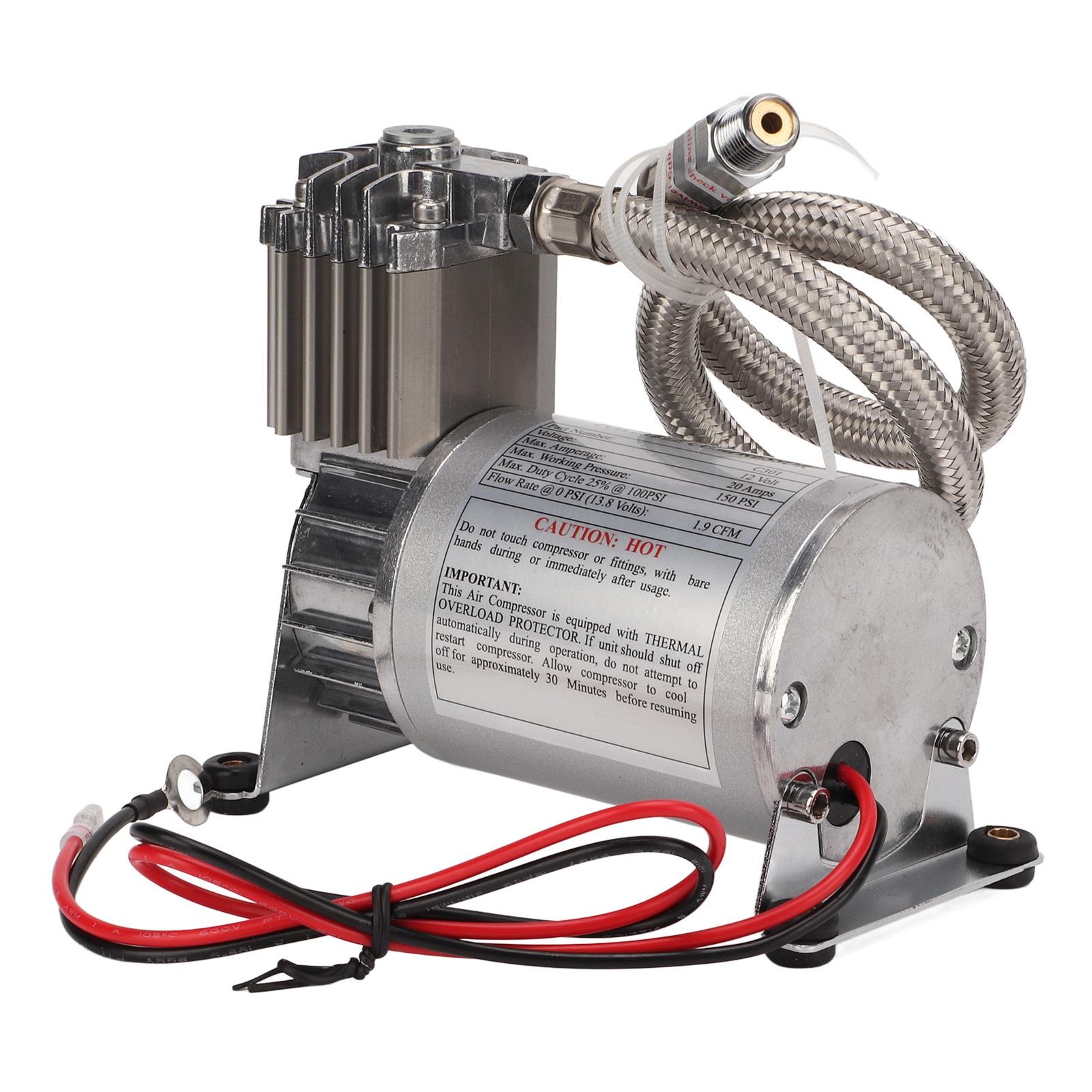 

Heavy Duty Air Compressor 20A 150 PSI Metal Universal NPT1 4 Thread for 12V Vehicles Yacht Boats