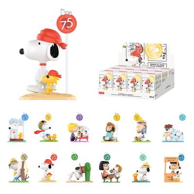 POP MART Peanuts 75. výročí Snoopy Komiksový život Série Pop Mart Gachapon Slepý box Figurka Plastový model Prémiová hračka PVC Měkký vinyl Originál