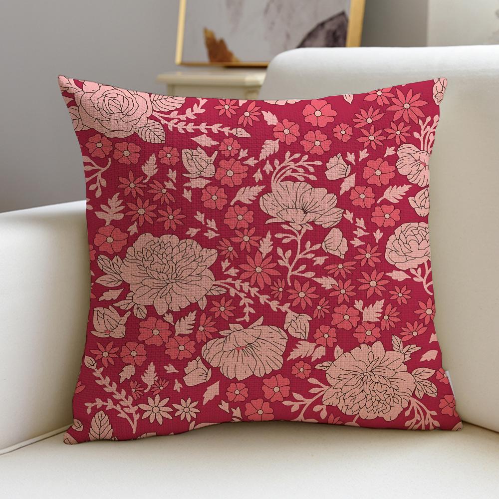 Elegant PPeony PatternS Cushion Cover Pcs Linen Throw Pillow Covers x x Modern Home Decor