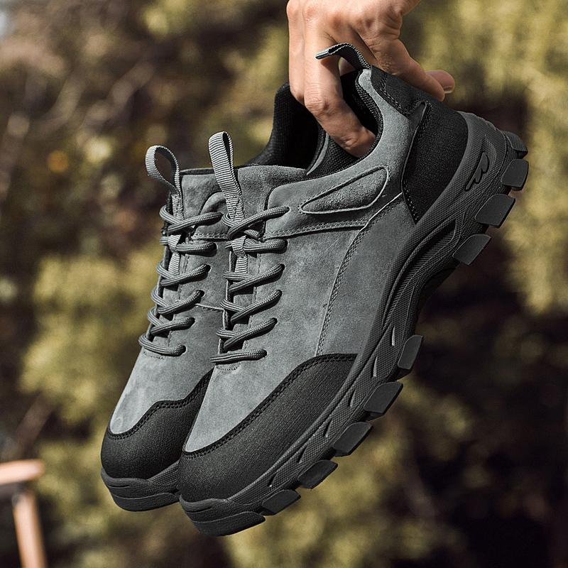 Outdoor Mens Casual Shoes Non-Slip Genuine Leather Sneakers Walking Shoes Hot-selling Male Treking Footwear Trainers