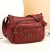 Women's Crossbody Bag Soft Leather Shoulder Bag Middle-Aged Mother Bag