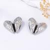 Temperament Light Luxury Marine Animal Alloy Conch Geometric Love Shape Irregular Texture Glossy Earrings