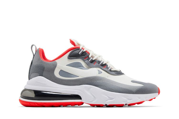 Men's Sneakers Nike Air Max 270 React Smoke Grey Red Summit White/Smoke Grey-Particle Grey-White