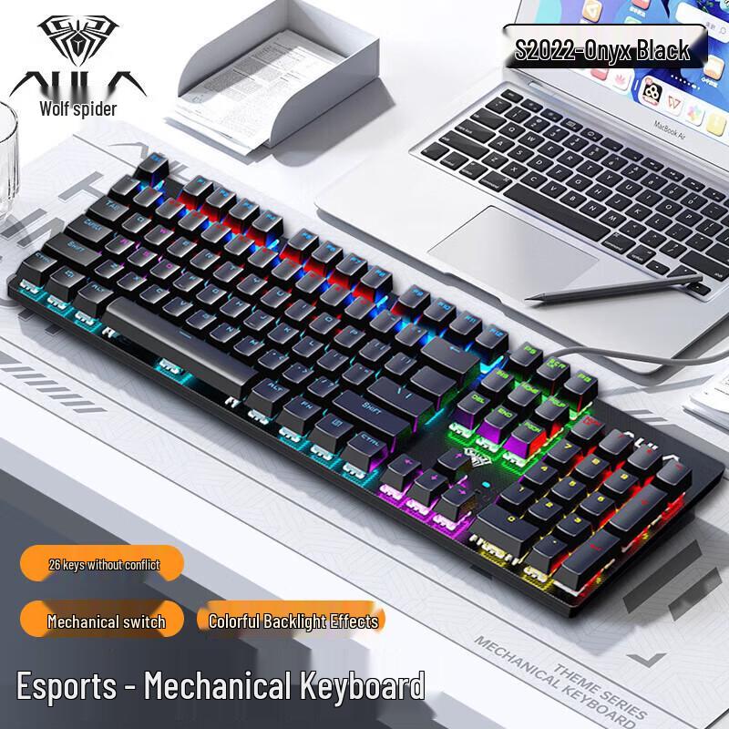 AULA S2022 Wired 104-Key RGB Mechanical Gaming Keyboard
